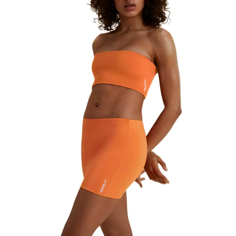 Speedo FLU3NTE Solid Convertible Bikini Tube Top Orange Bikini Women's-15