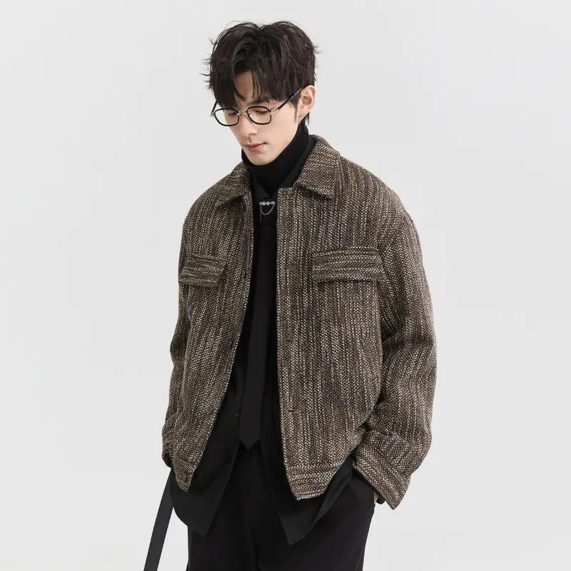 EARL JOEL Jackets Coats Men's Woven Coffee-4