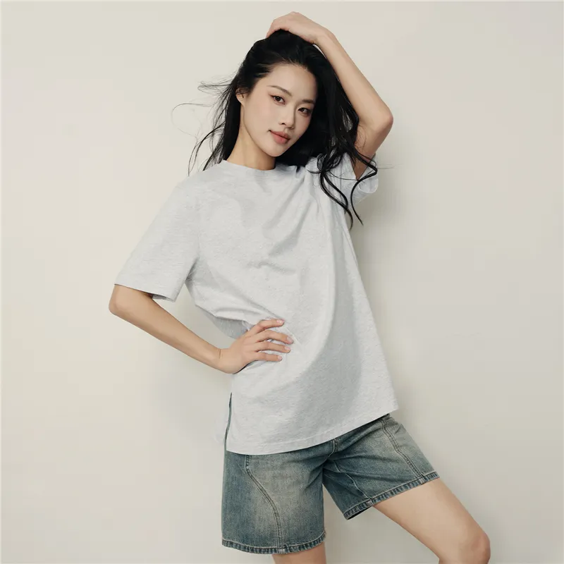 UNIQLO T Shirts Women's 02 Light Heather Gray-2