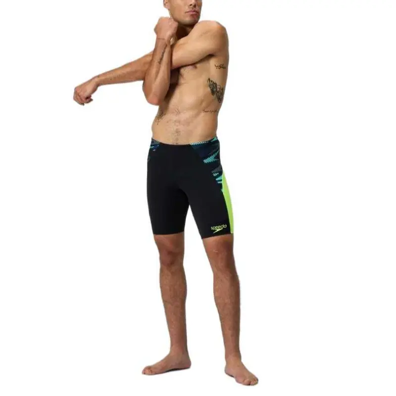 Speedo Endurance+ Max Splice Swimming Shorts Men's Black/Yellow-7