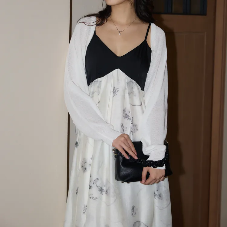 SETIROM Slip Dress Women's Black White-2