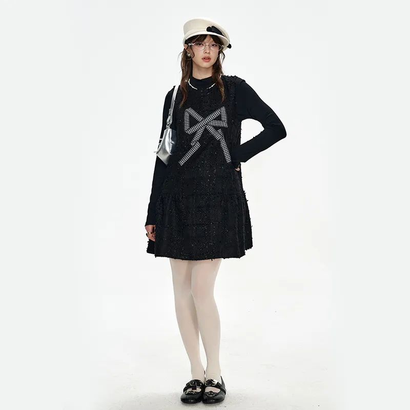 ELF SACK Casual Suit Women's Bowknot Black-6