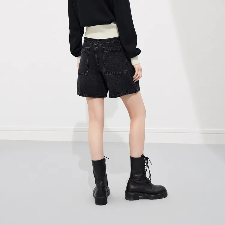 MO&CO Denim Shorts Women's Denim Black-3