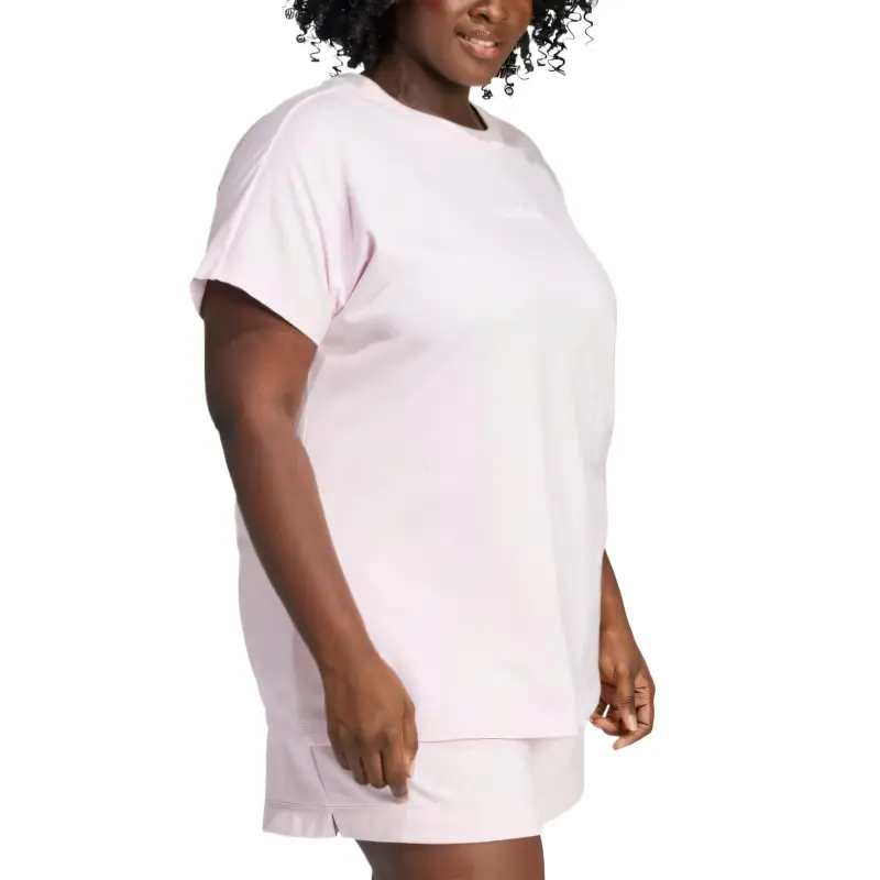 Adidas Free Shipping With AdiClub Essentials Linear Cotton Tee Plus Size-3