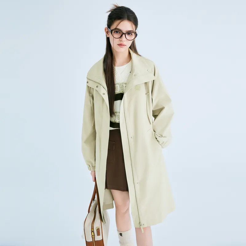 LEDIN Trench Coat Women's Matte Mint Green-4