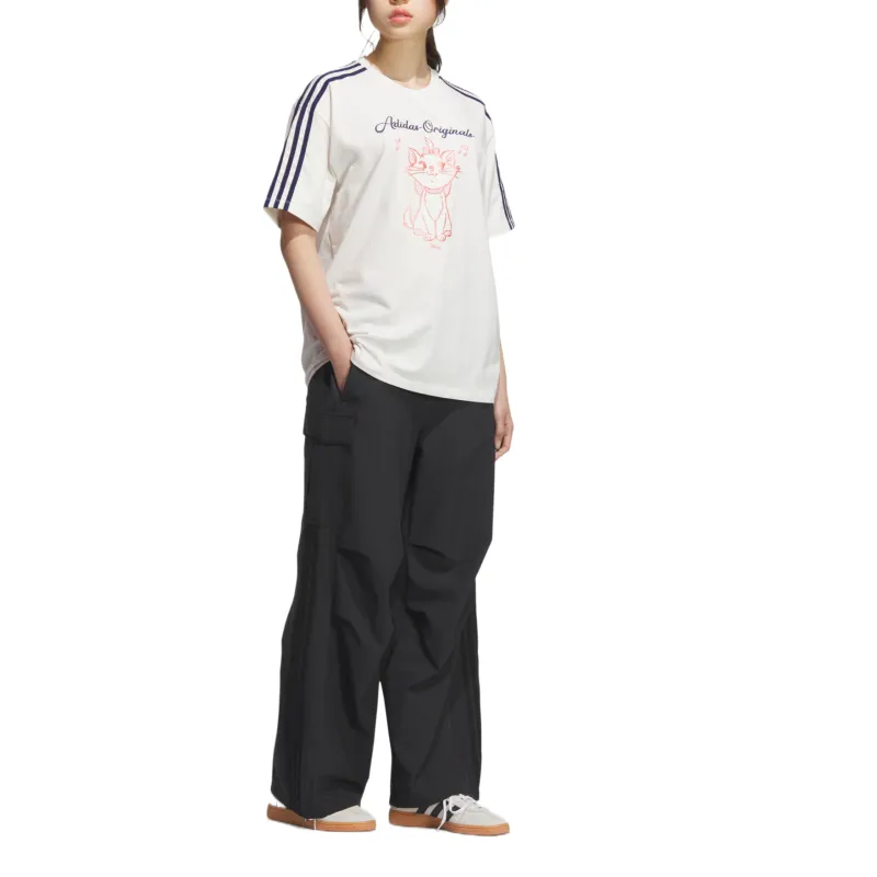 Adidas Originals x Disney Drop Shoulder Sleeve T Shirt Women's White-3