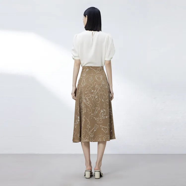 SHUIYUNJIAN Shirts Women's Beige Apricot-5