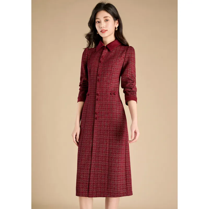 Mylan Long Sleeved Dresses Slim Fit Women's Red-6