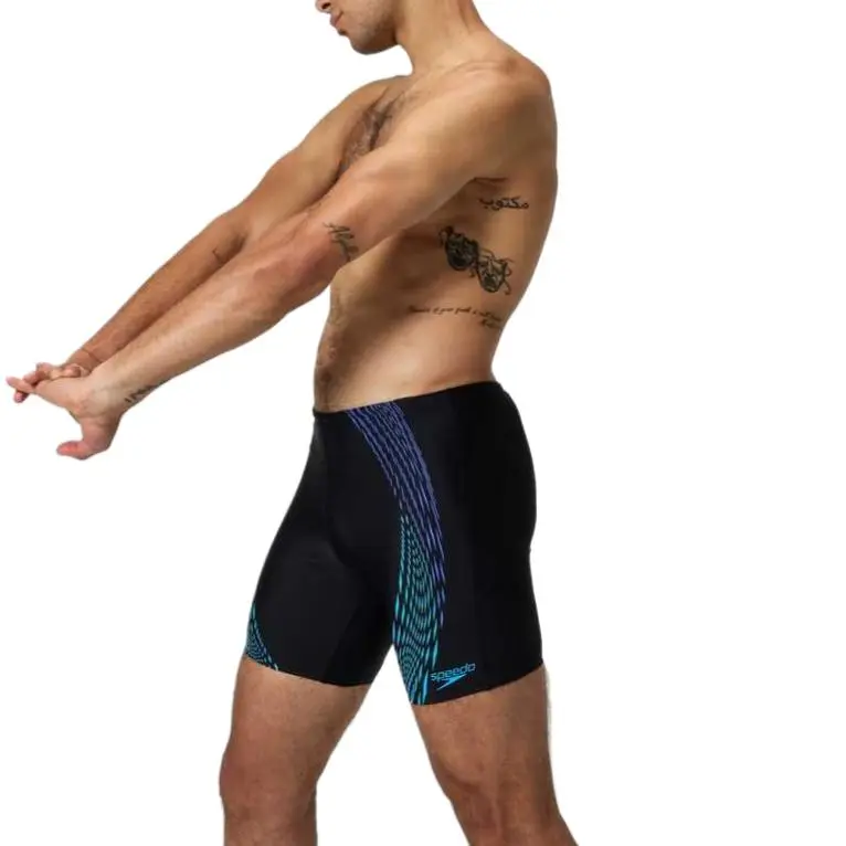 Speedo DuoLogoPrint Swimming Shorts Men's Black Blue-1