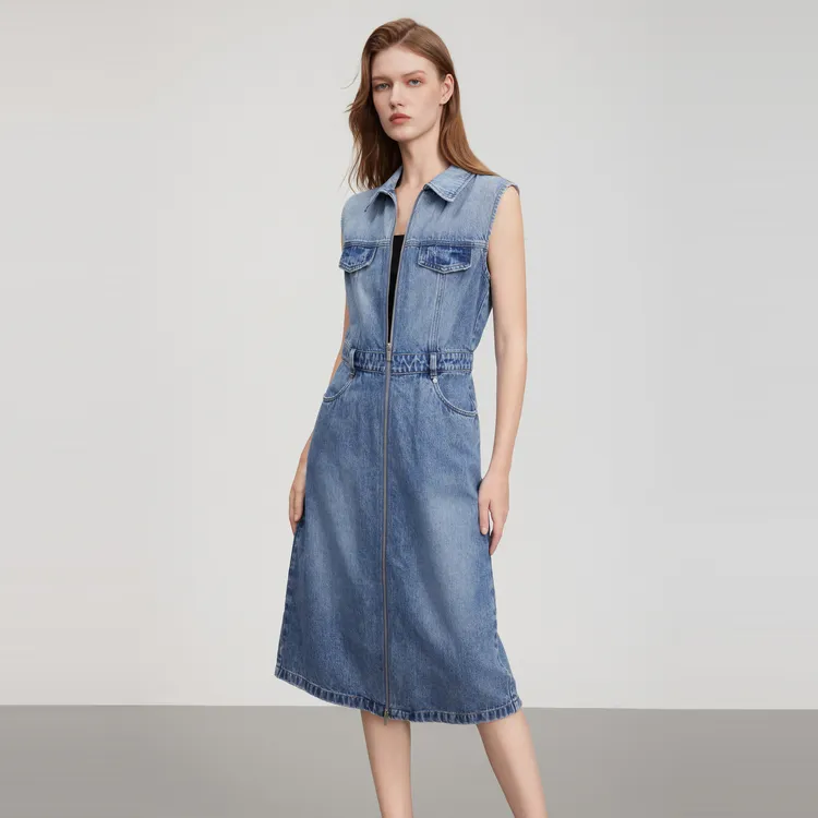 ELLE Sleeveless Dress Women's Blue-2