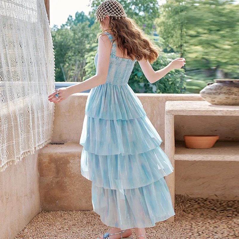 ELF SACK Slip Dresses Women's Glass Blue-5