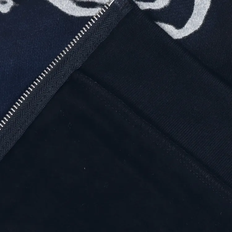 zip-up high-neck sweatshirt