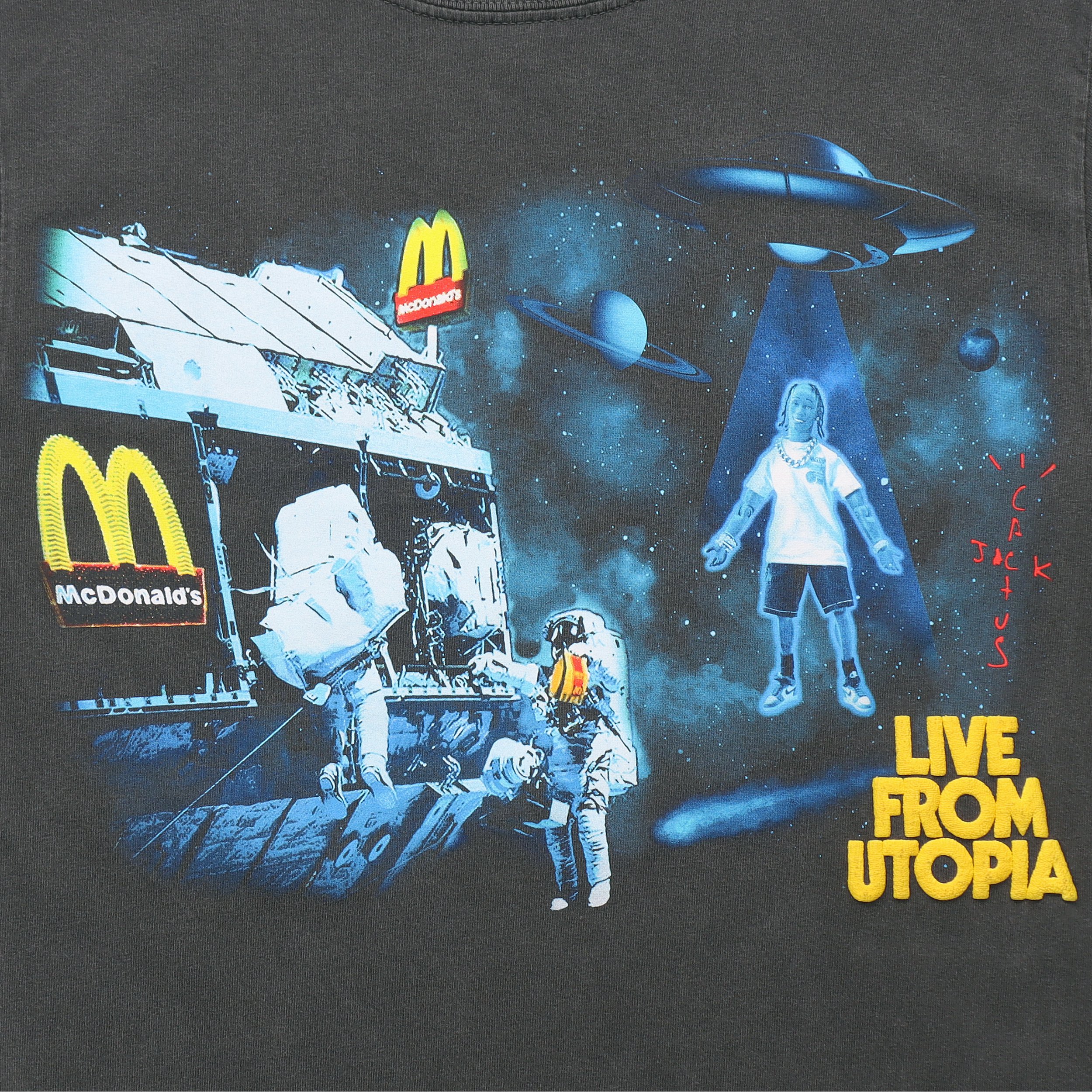 人気話題コラボ！Travis Scott McDonald's Live From Utopia Tee Travis Scott x McDonald's Live From Utopia T-Shirt Black