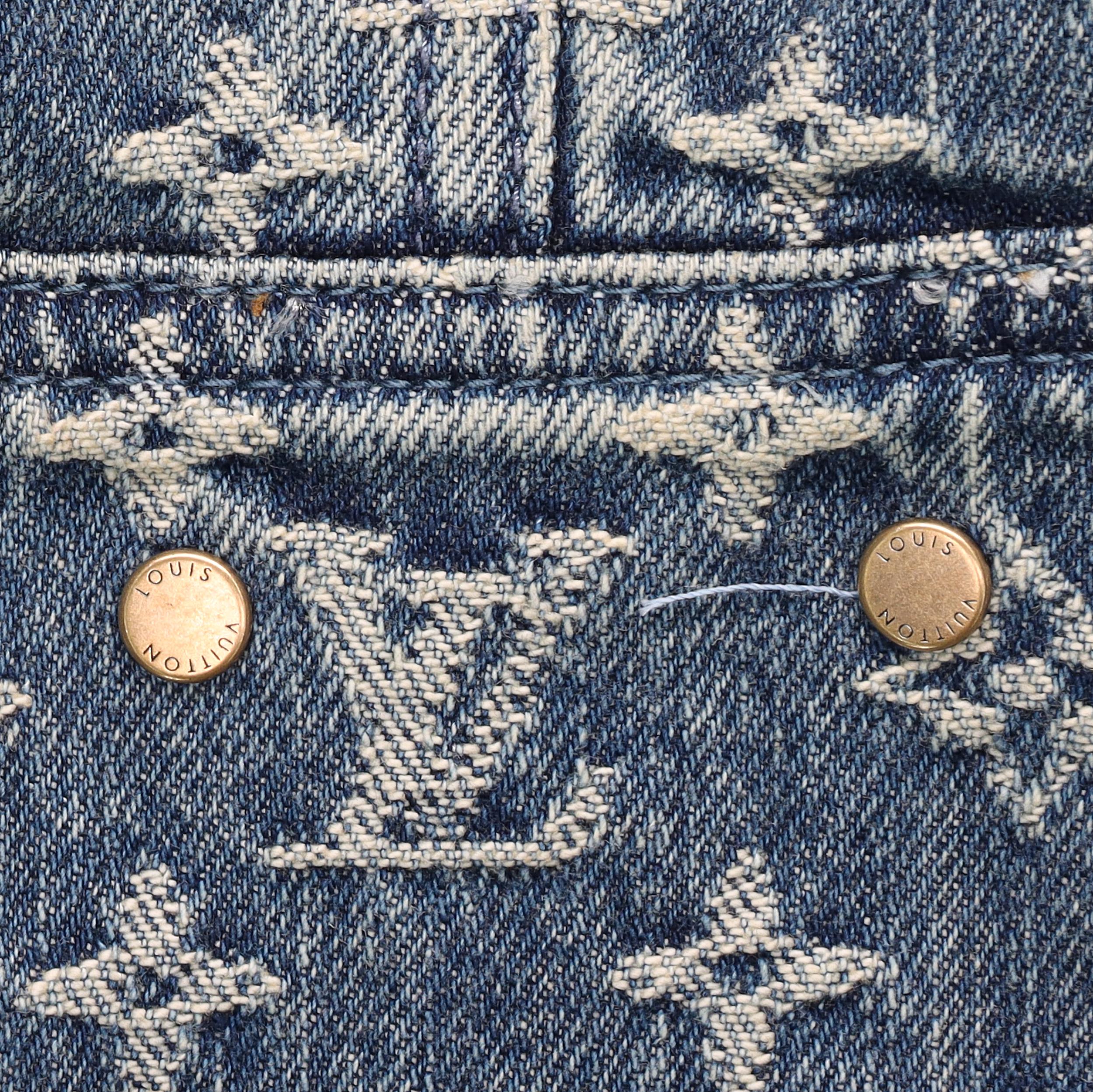 モノグラム パーカー Louis Vuitton Nigo Monogram Denim Hoodie LOUIS VUITTON X Nigo Monogram Patchwork Denim Hoodie - POIZON