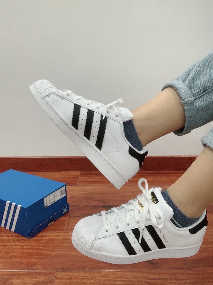 Adidas Superstar Cloud White Core Black Gold GS - POIZON