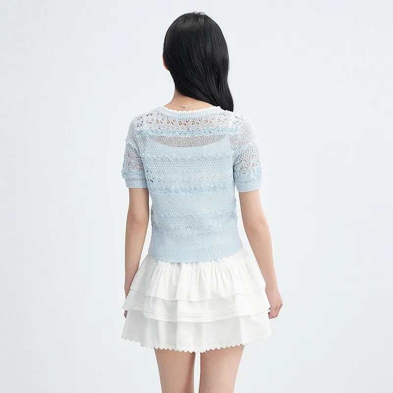 LEDIN Knitwear Women's Ice Dew Blue In Stock-6