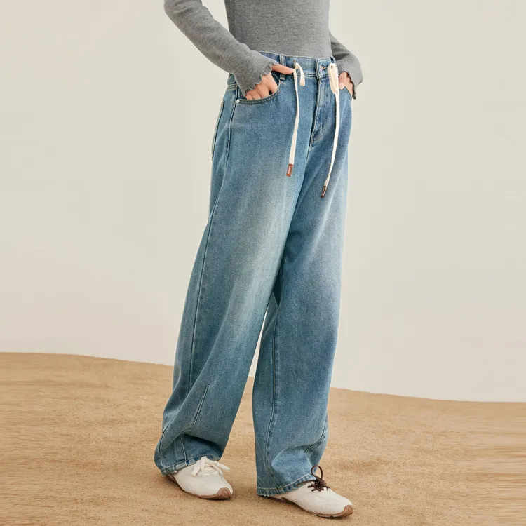 LEDIN Jeans Women's Faded Denim Blue-3