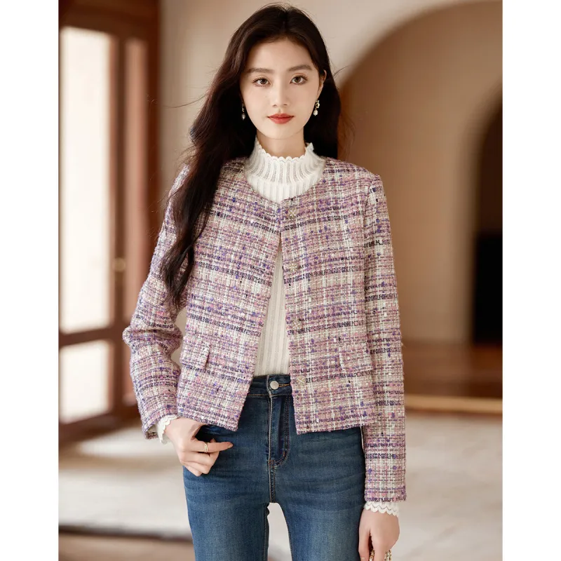 Like The Age Of Water Velvet feel Coat Women's Purple-0