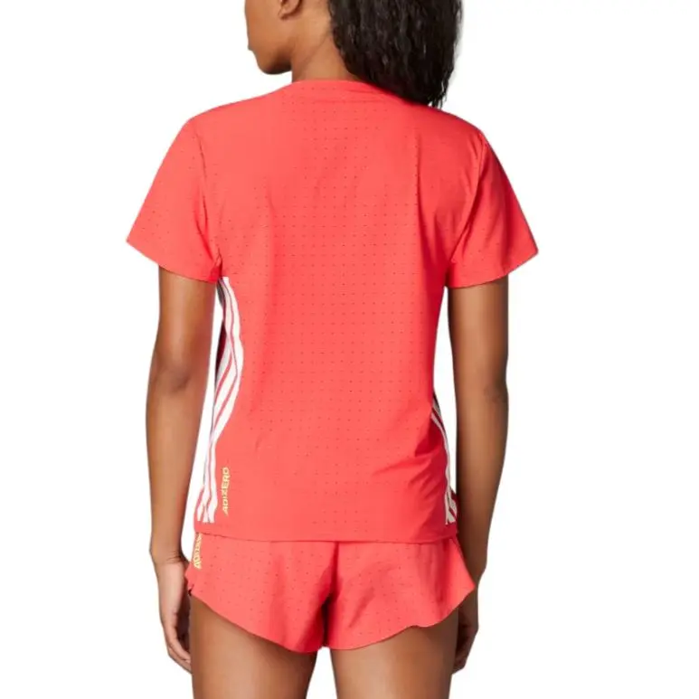 Adidas SS25 Regular T Shirt Women's Semi Transparent Red-4