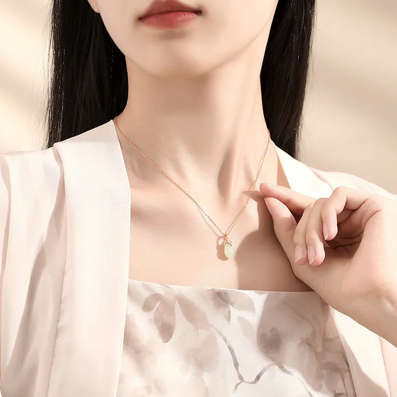 Royal Heaven's Choice Hetian Jade Pale Greenish White Jade Unisex-2