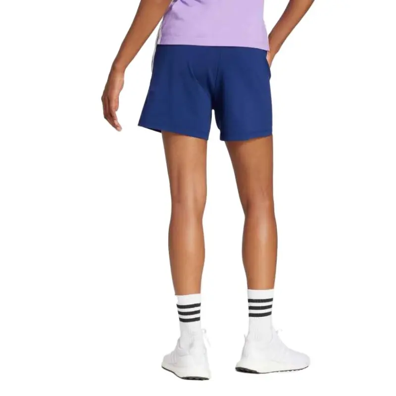 Adidas Women's Essentials 3 Stripes Cotton Shorts Dark Blue/White-2