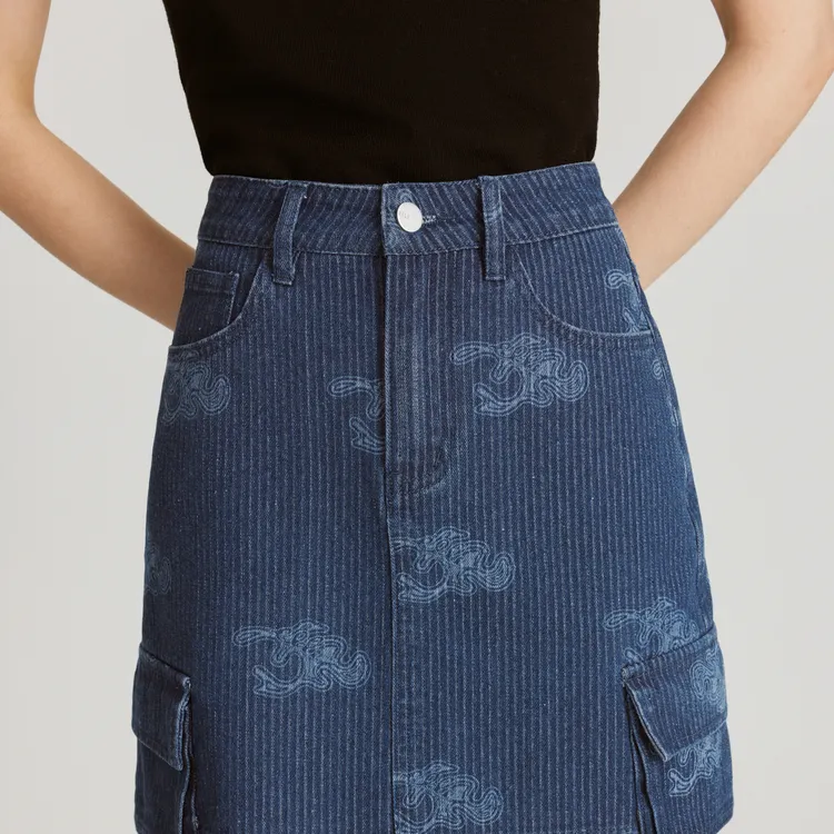 ELLE Casual Short Skirts Women's Blue-2