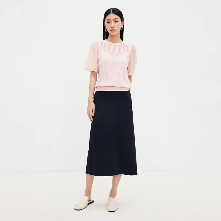 SHUIYUNJIAN Casual Long Skirts Women's Black-4
