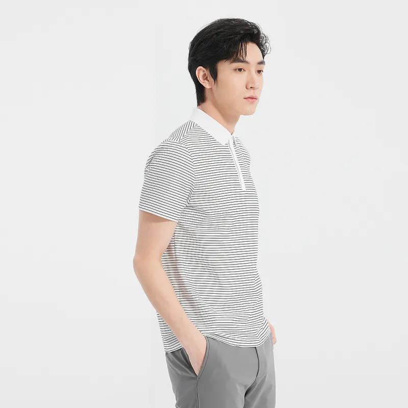 LESS IS MORE Polo Shirt Men's White Black Gradient-4