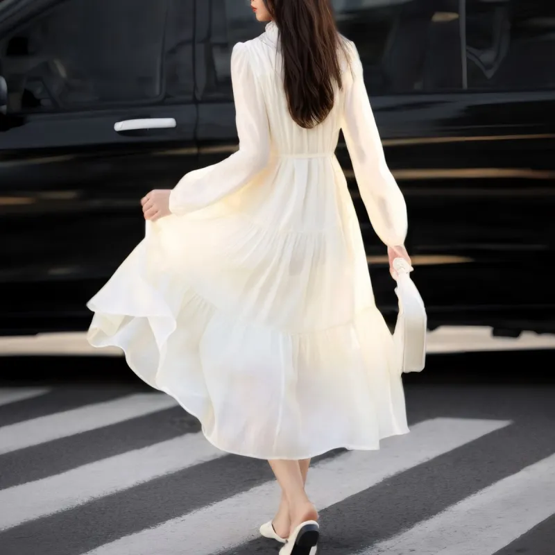 XIANSINIAO Long Sleeved Dress Women's-2