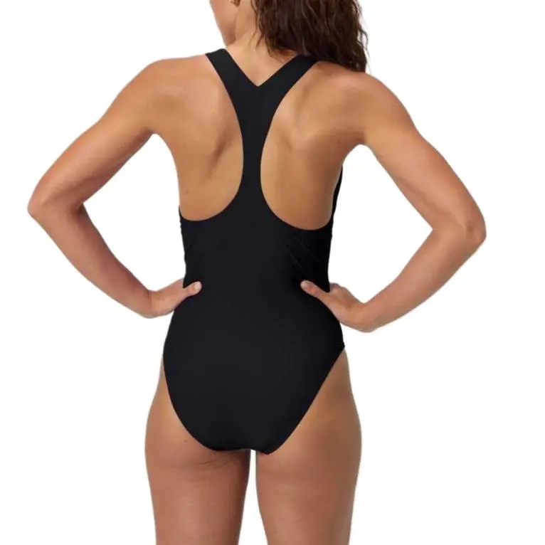 Speedo Women's Solid Racerback One Piece Black One piece Swimsuit Women's Black-5