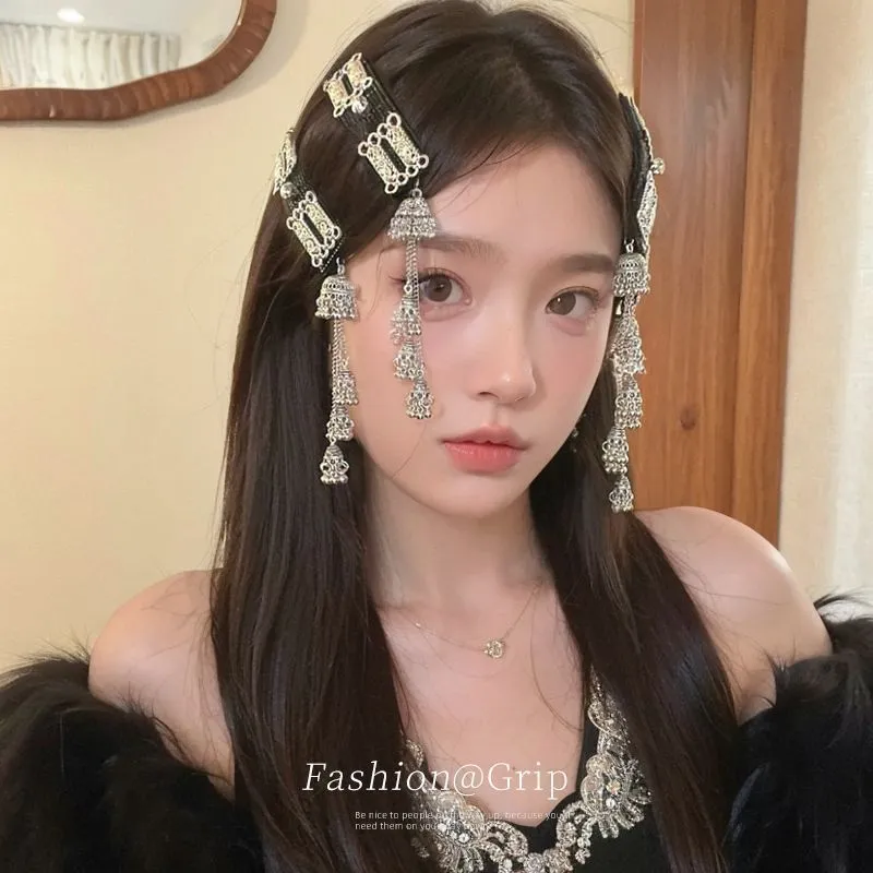 Future Maple Ethnic Style Black Fringe Bangs Clip Shaping-3