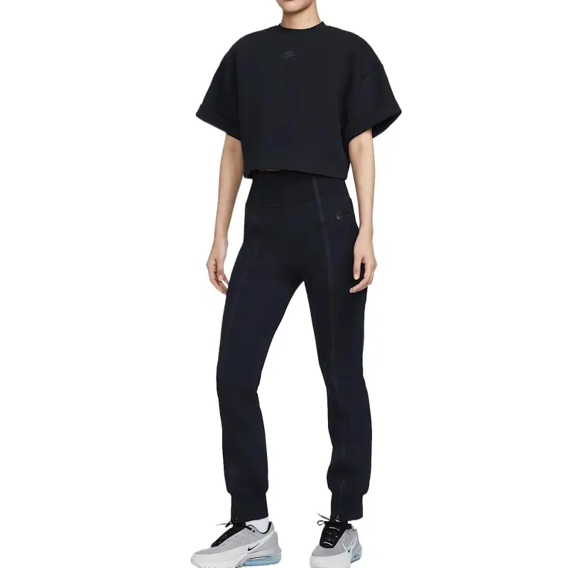 Nike Sportswear Tech Fleece Drop Shoulder Sleeve T Shirt Women's Black-2