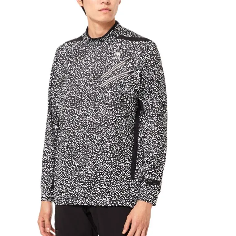 Oakley Skull Pliable LS Mock Shirt T-Shirt Men's Black Print-3
