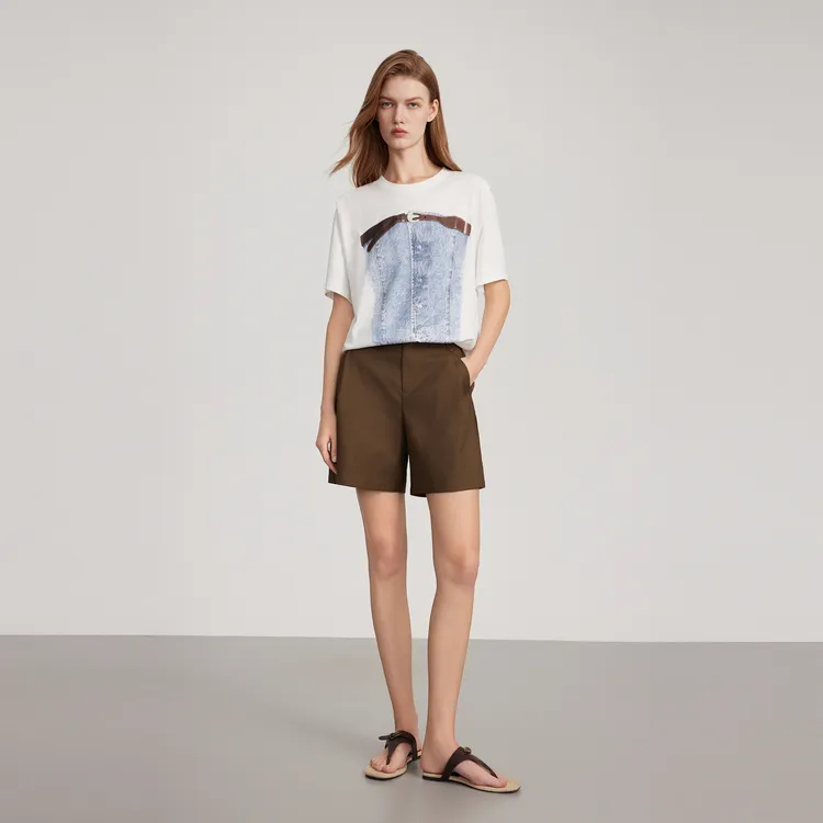 ELLE T Shirts Women's Ecru-3