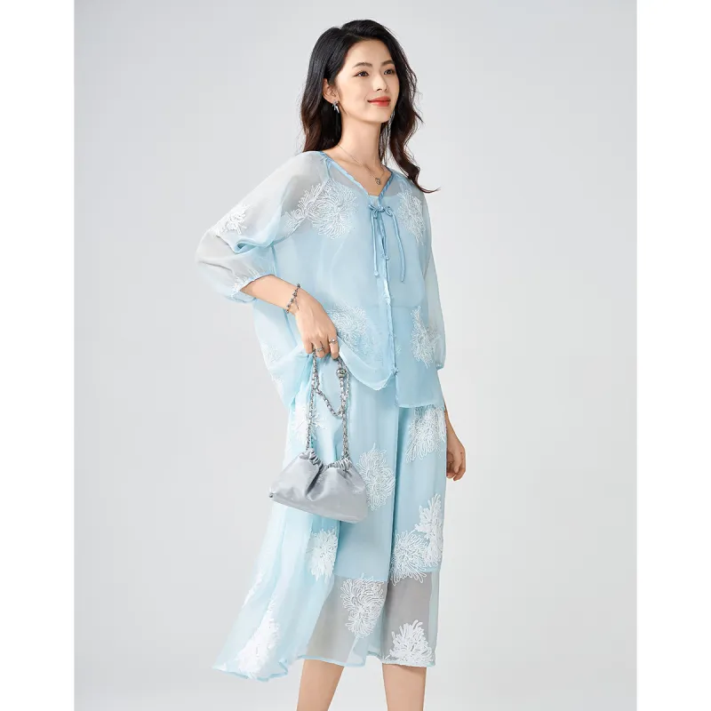 Love Elaine Skirt Set Women's Blue-2
