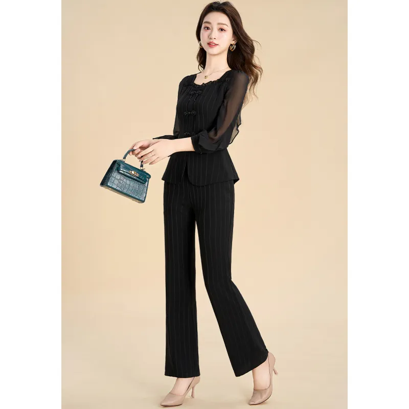 Mylan Spring, Summer, Fall Casual Suit Slim Fit Women's Black-3