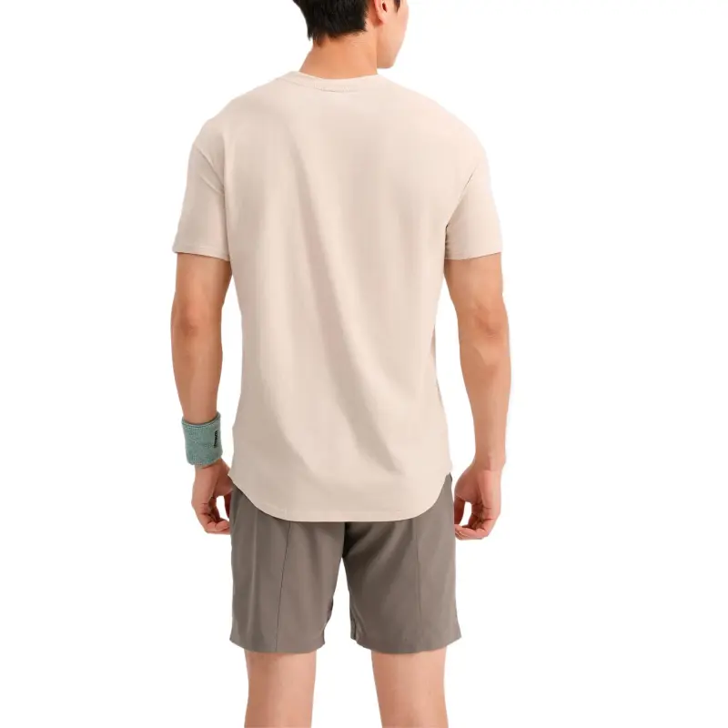 DECATHLON T Shirt Men's Light Chalk Gray/Brown-1