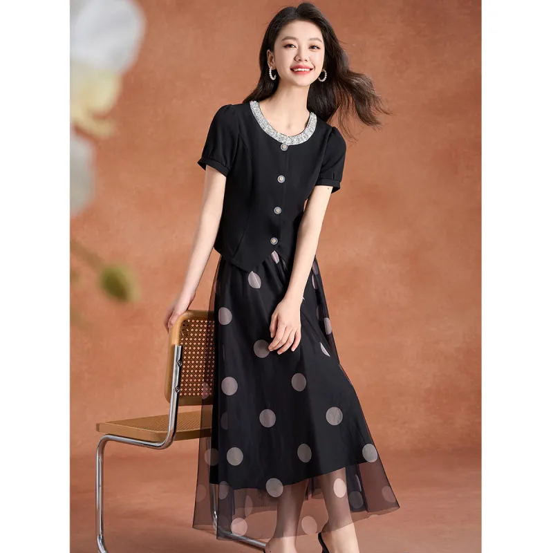 Mylan Two Piece Skirt Sets Women's Black-8