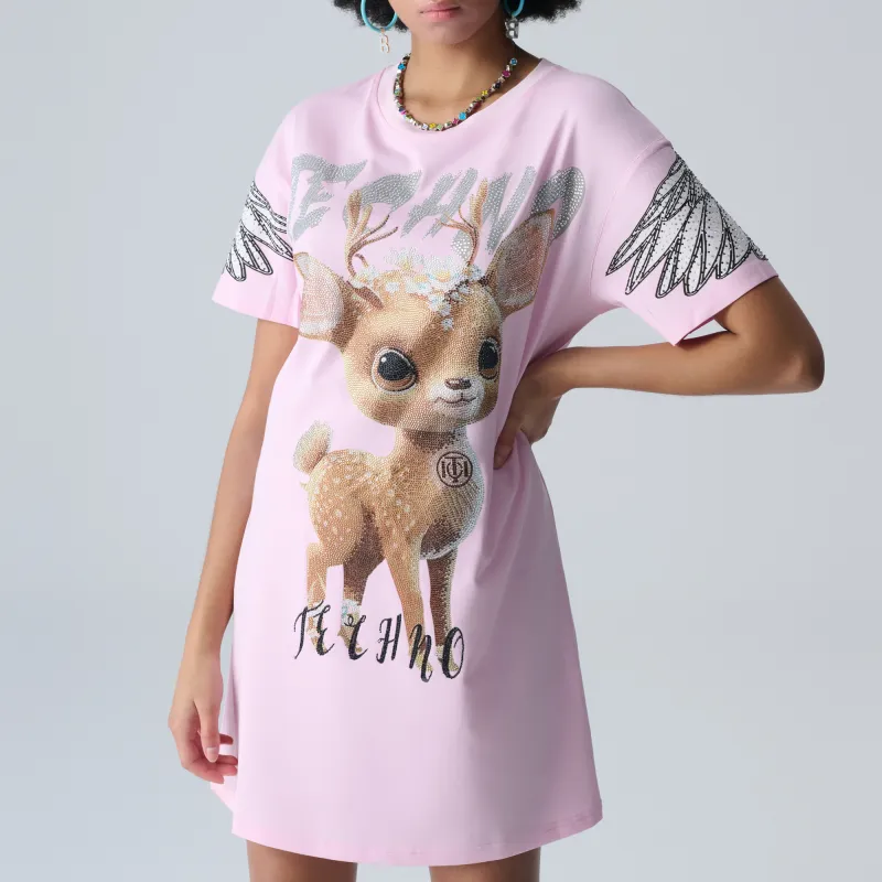 TCH Short Sleeved Dresses Women's Pink-2