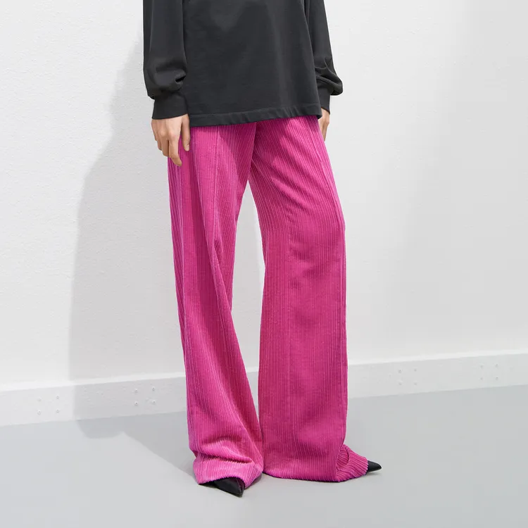 MO&CO Casual Pants Women's Neon Pink-2
