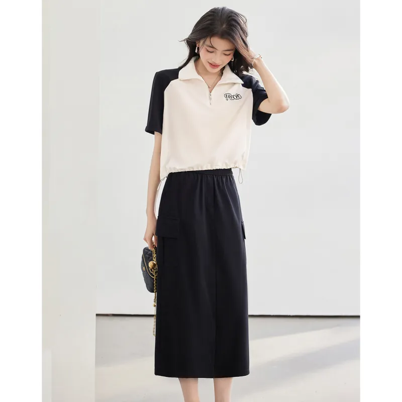Like The Age Of Water Spring Fall Long Sleeved Dress Loose Fit Women's Black-2