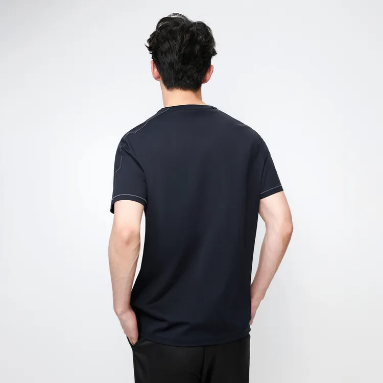HLA T Shirts Men Navy Blue 79-2