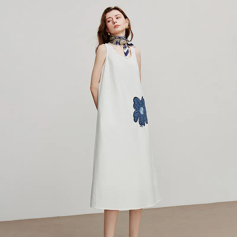 Initial Language Sleeveless Dress Women's-7