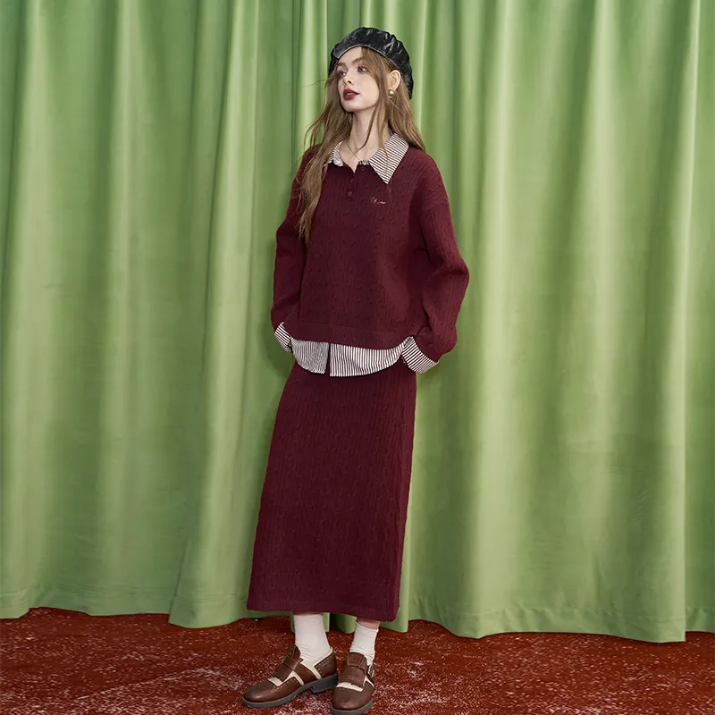 ELF SACK Two Piece Skirt Sets Women's-3