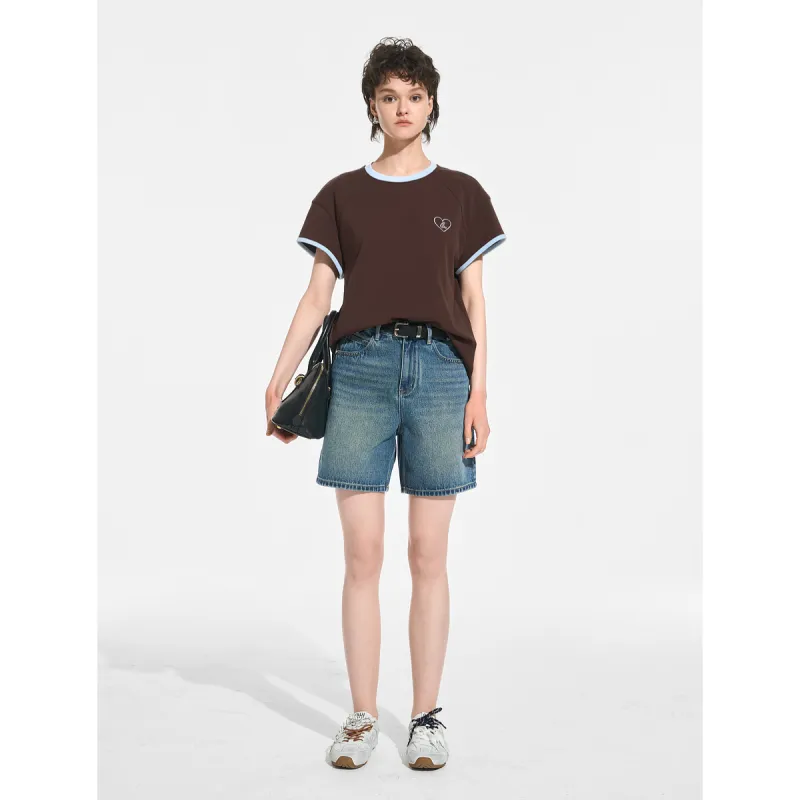 Bethine Denim Shorts Women's Dark Denim Blue-7