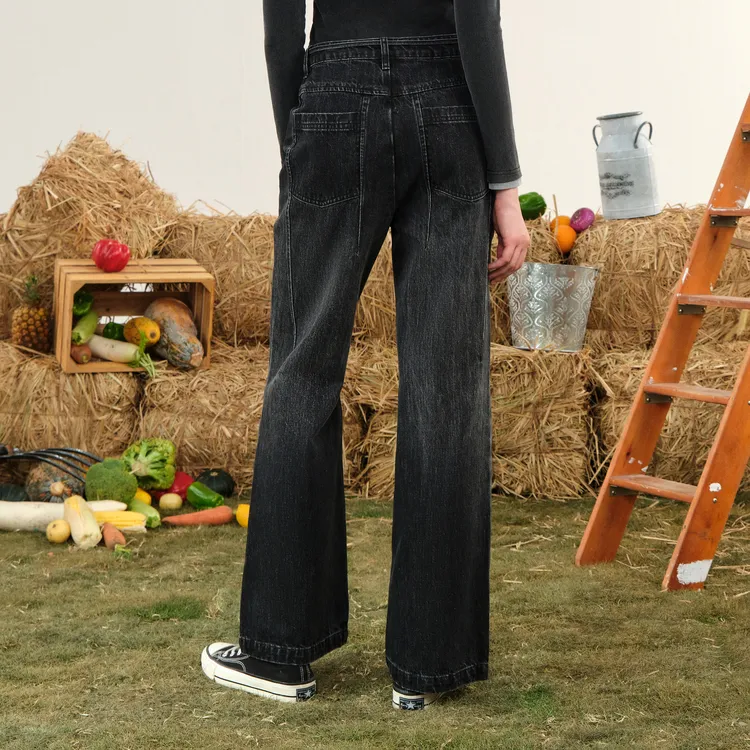 Bosieagender Jeans Unisex Denim Black-3