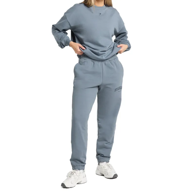 GYMSHARK Campus Classics Graphic Joggers Knitted Sweatpants Women's-3