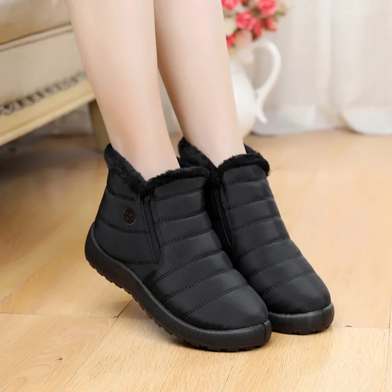 Captain Illy Warm Short Snow Boots Unisex Black-2