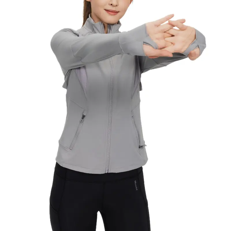 DECATHLON DOMYOS Jacket Women's Light Gray-5