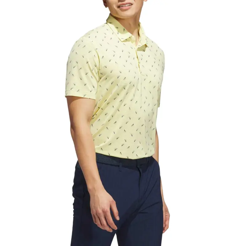 Adidas Polo Shirt Men's Pink Yellow/Marine Collegiate Blue-3